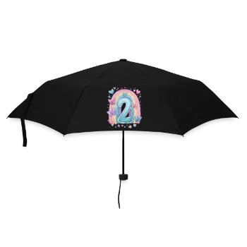 Pastel Rainbow 2 Years Second Birthday - Umbrella (small) - black - Front