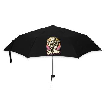 Surfen My Girlfriend Surfs Better Than Yours Surf - Regenschirm (klein) - Schwarz - Vorne
