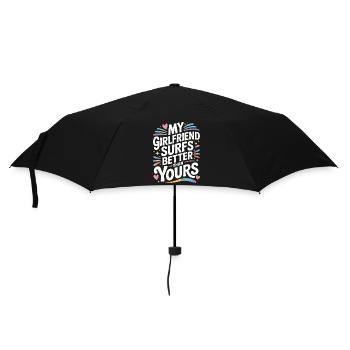 Surfen My Girlfriend Surfs Better Than Yours Surf - Regenschirm (klein) - Schwarz - Vorne