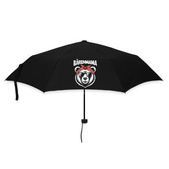 Werdende Mutter BÄRENMAMA Bald Mama Lustiges - Regenschirm (klein) - Schwarz - Vorne