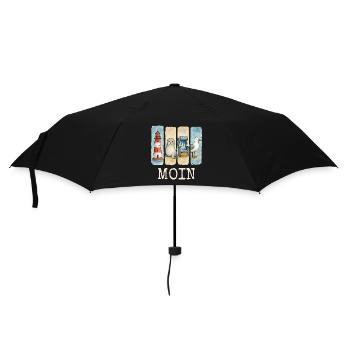 Moin lighthouse seal beach chair seagull coast - Umbrella (small) - black - Front