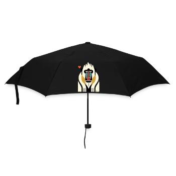Bold Tribal Mandrill Monkey Illustration - Umbrella (small) - black - Front