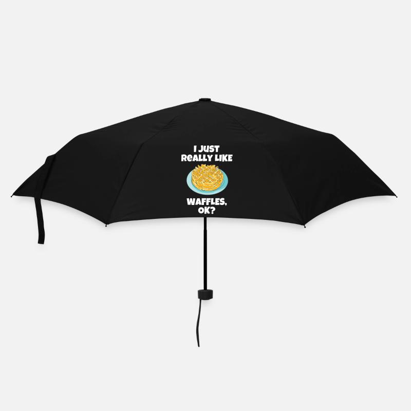 Ich liebe Waffeln Frühstück essen Geschenk Spruch - Regenschirm (klein) - Schwarz