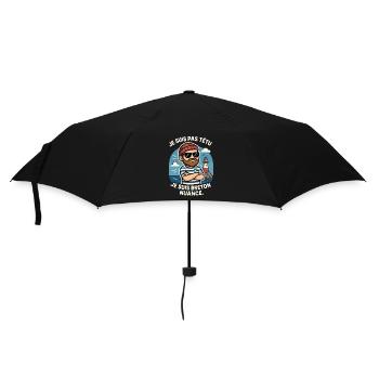 Brittany - Ich bin nicht stur Ich bin Bretonisch Lustig - Regenschirm (klein) - Schwarz - Vorne