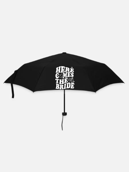 Here Comes the Bride – Hochzeit Statement - Regenschirm (klein) - Schwarz