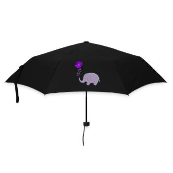 Mignon éléphant fleur magie - Parapluie standard - noir - Devant