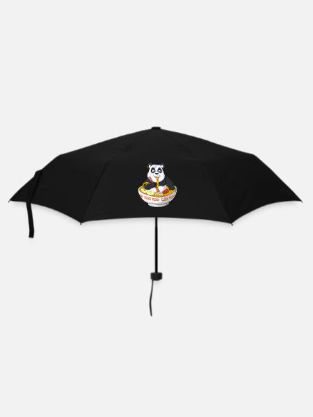 Panda Chef mit Nudelschüssel Design - Regenschirm (klein) - Schwarz