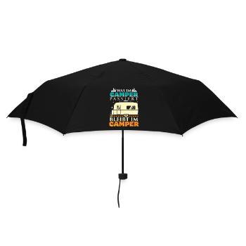 Camper Camping Caravan Saying - Umbrella (small) - black - Front