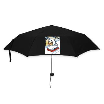 Winter Snowmobile with Talking Duck Bear Costume - Umbrella (small) - black - Front