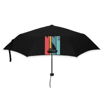 9th Birthday Sailing Ship - Umbrella (small) - black - Front