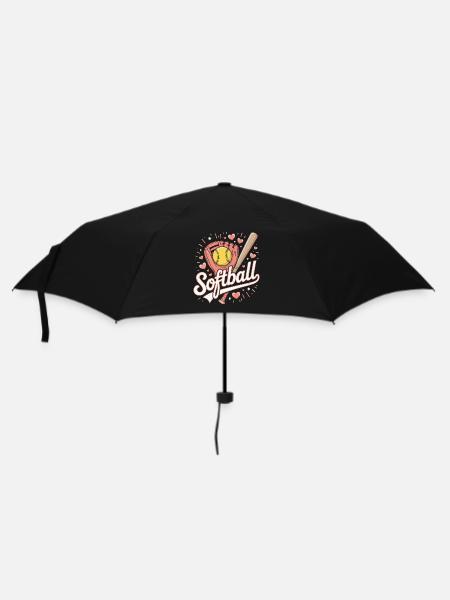 Softball - Regenschirm (klein) - Schwarz