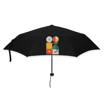 Bauhaus Geometrische Formen Komposition - Regenschirm (klein) - Schwarz - Vorne