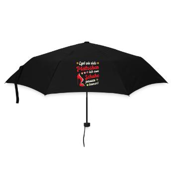Weihnachtsgeschenk Frauen Plätzchen Lustig Idee - Regenschirm (klein) - Schwarz - Vorne