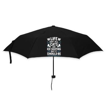 Chat de patinage sur glace Cadeau de patin à glace amusant - Parapluie standard - noir - Devant