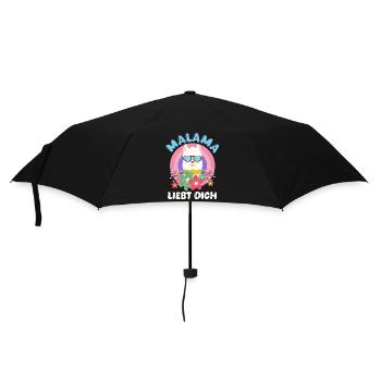 Bald Mama MALAMA LIEBT DICH Lustiges - Regenschirm (klein) - Schwarz - Vorne