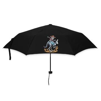 Cowboy Skeleton Rider on Kangaroo - Umbrella (small) - black - Front