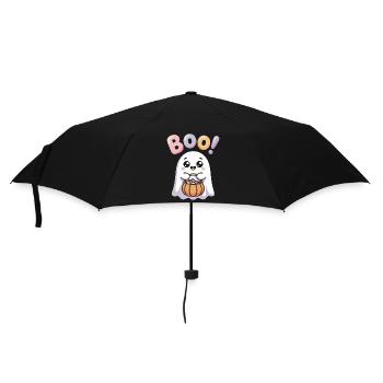 Kawaii Geist Boo Süßes Halloween Motiv - Regenschirm (klein) - Schwarz - Vorne