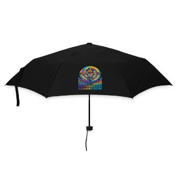 Psychedelische Vogelscheuche Trippy EDM Festival - Regenschirm (klein) - Schwarz - Vorne