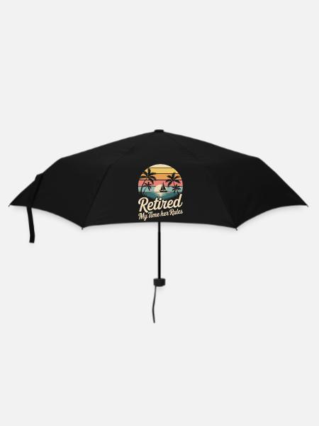 Retired Rente Rentner Lustiger Spruch - Regenschirm (klein) - Schwarz