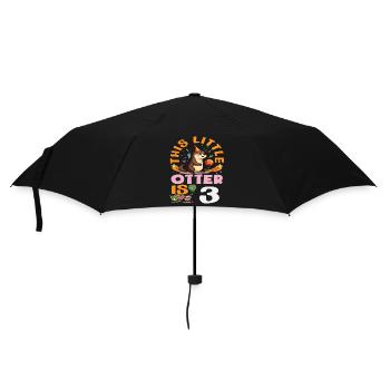 This Otter is 3 - Cute Birthday Motif - Umbrella (small) - black - Front
