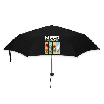 Moin Leuchtturm Robbe Strandkorb Möwe Küste - Regenschirm (klein) - Schwarz - Vorne