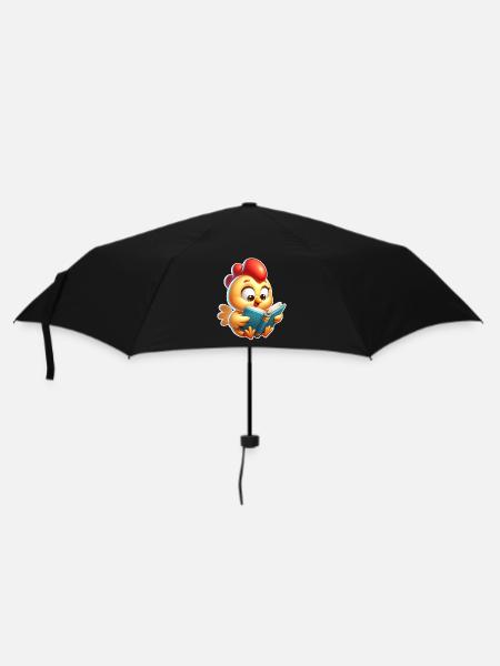 Huhn Lesen - Regenschirm (klein) - Schwarz