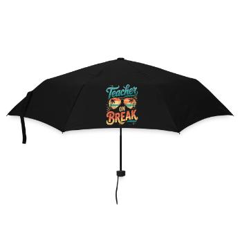 Teacher relaxing on beach vacation sunglasses - Umbrella (small) - black - Front