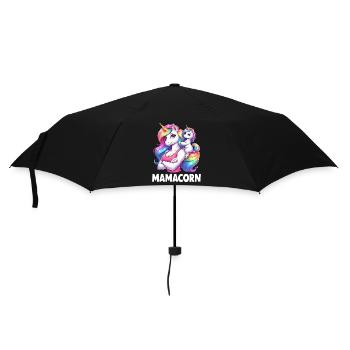 Mama Einhorn Mamacorn Mutter Tochter Dadacorn - Regenschirm (klein) - Schwarz - Vorne