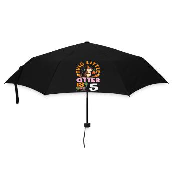 This Otter is 5 - Cute Birthday Motif - Umbrella (small) - black - Front