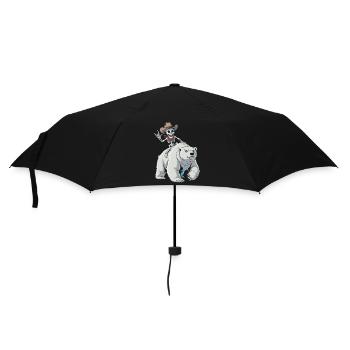 Squelette cow-boy sur ours polaire - Parapluie standard - noir - Devant