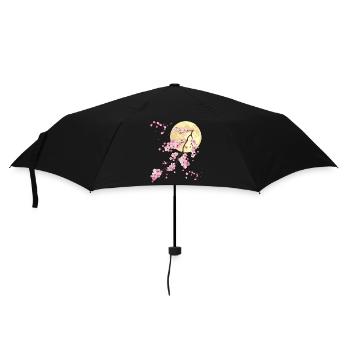 Full Moon with Cherry Blossom - Umbrella (small) - black - Front