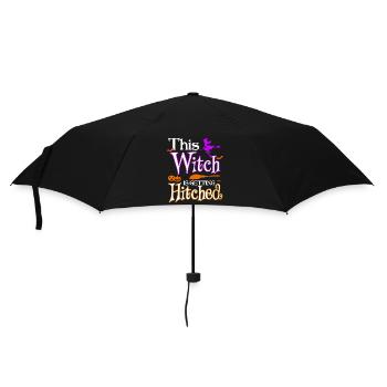 Hexe angehängt - Regenschirm (klein) - Schwarz - Vorne