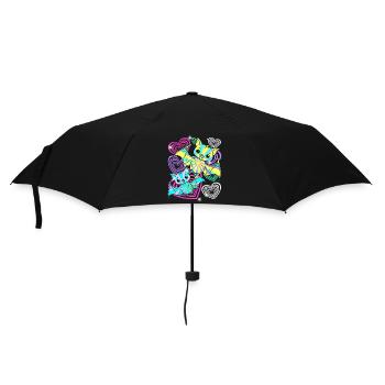 Chauves-souris rétro Halloween Enfants - Parapluie standard - noir - Devant