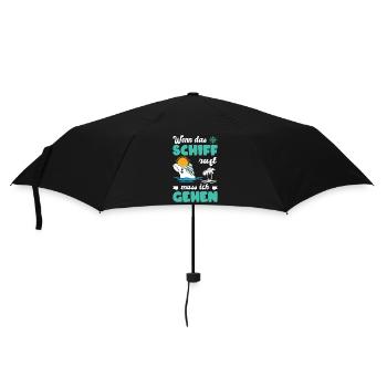 Lustige Kreuzfahrt Sprüche Outfits Urlaub - Regenschirm (klein) - Schwarz - Vorne