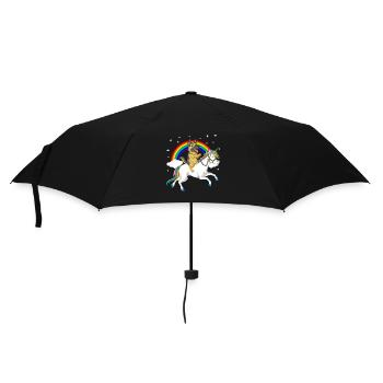 German Shepherd Riding Unicorn - Umbrella (small) - black - Front