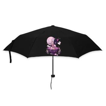 Kawaii Goth Pastel Chat Zombie Ramen - Parapluie standard - noir - Devant