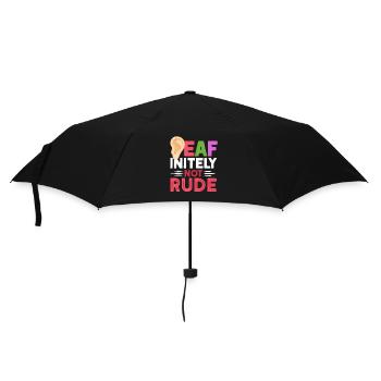 Deaf Deaf Deaf-initely Not Rude - Umbrella (small) - black - Front