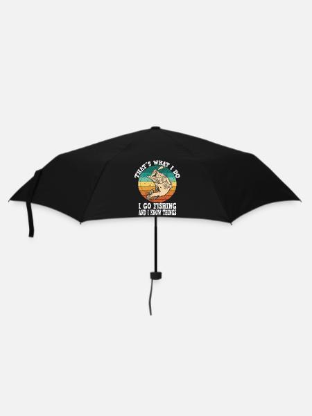 Retro Fisch Meme Motiv - Regenschirm (klein) - Schwarz