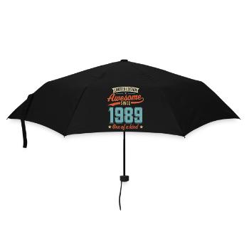 Genial seit 1989 - Regenschirm (klein) - Schwarz - Vorne
