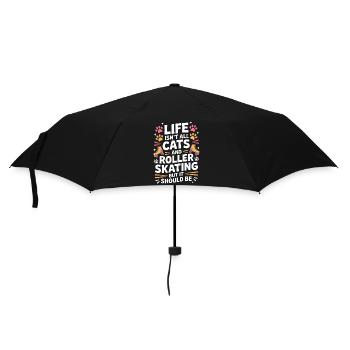 Roller Skating Saying Cats Joke Skating Gift - Umbrella (small) - black - Front