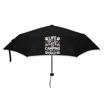 Camping Saying Cats Funny Camping Gift - Umbrella (small) - black - Front