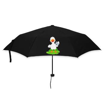 Ente Handballspieler Handball - Regenschirm (klein) - Schwarz - Vorne