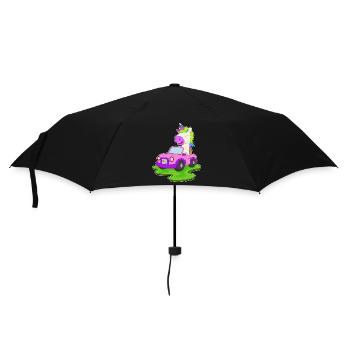 Unicorn Car - Umbrella (small) - black - Front