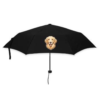 Goldener Retriever Kopf Illustration - Regenschirm (klein) - Schwarz - Vorne