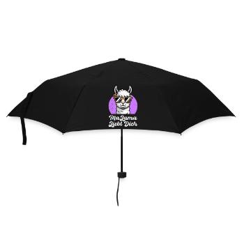 Bald Mama MALAMA LIEBT DICH Lustiges - Regenschirm (klein) - Schwarz - Vorne