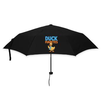 Duck Fiabetes Duck Diabetes Awareness Blue Ribbon - Umbrella (small) - black - Front