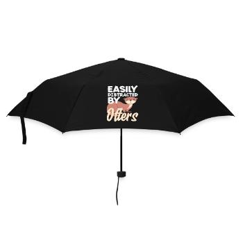 Sea Otter Cartoon Distracted By - Umbrella (small) - black - Front