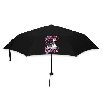 Funny Bird Goose - Umbrella (small) - black - Front