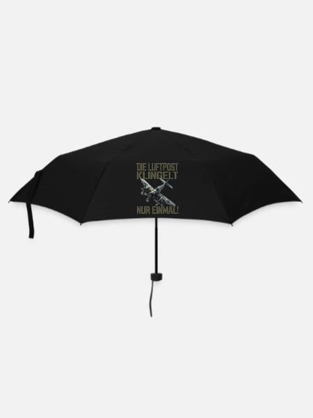 Die Luftpost Klingelt Nur Einmal Flugzeug - Regenschirm (klein) - Schwarz