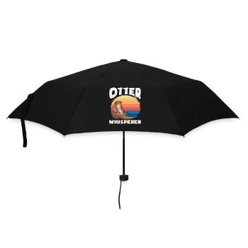 Loutre de mer dessin animé Rétro Chuchoteur - Parapluie standard - noir - Devant